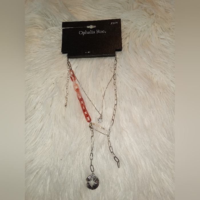 Silver And Pink Necklace, Spring Layers